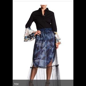 TOV Chiffon layered skirt